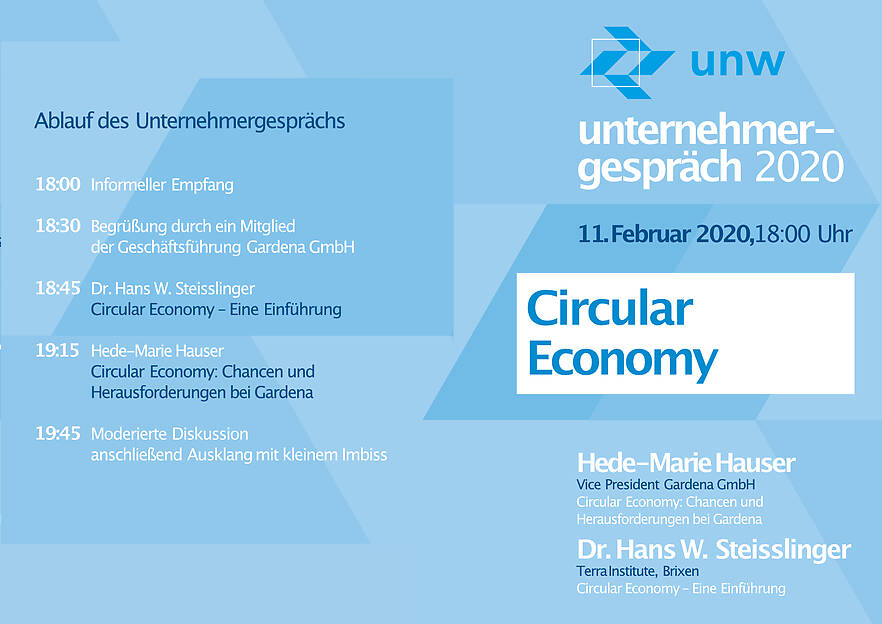 unw-Unternehmengespräch 2020 - Circular Economy